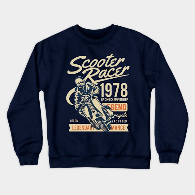 Scooter Racer Crewneck Sweatshirt by lionkingdesign